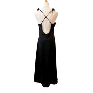 Jason Wu Black Ruched Satin Midi Slip Dress Large Ruched Front Cocktail Party